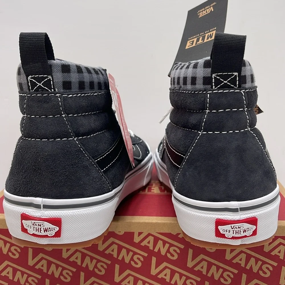 Vans Men’s Sk8-Hi Mte-1 Plaid Grey/White VN0A5HZYGYW Boots Sneakers